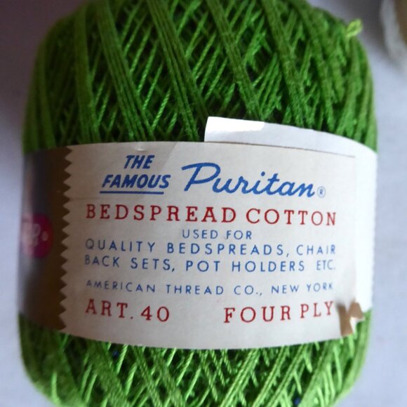 NEW VINTAGE COTTON CROCHET BEDSPREAD THREAD SPOOLS LOT OF 6 - Picture 9 of 12